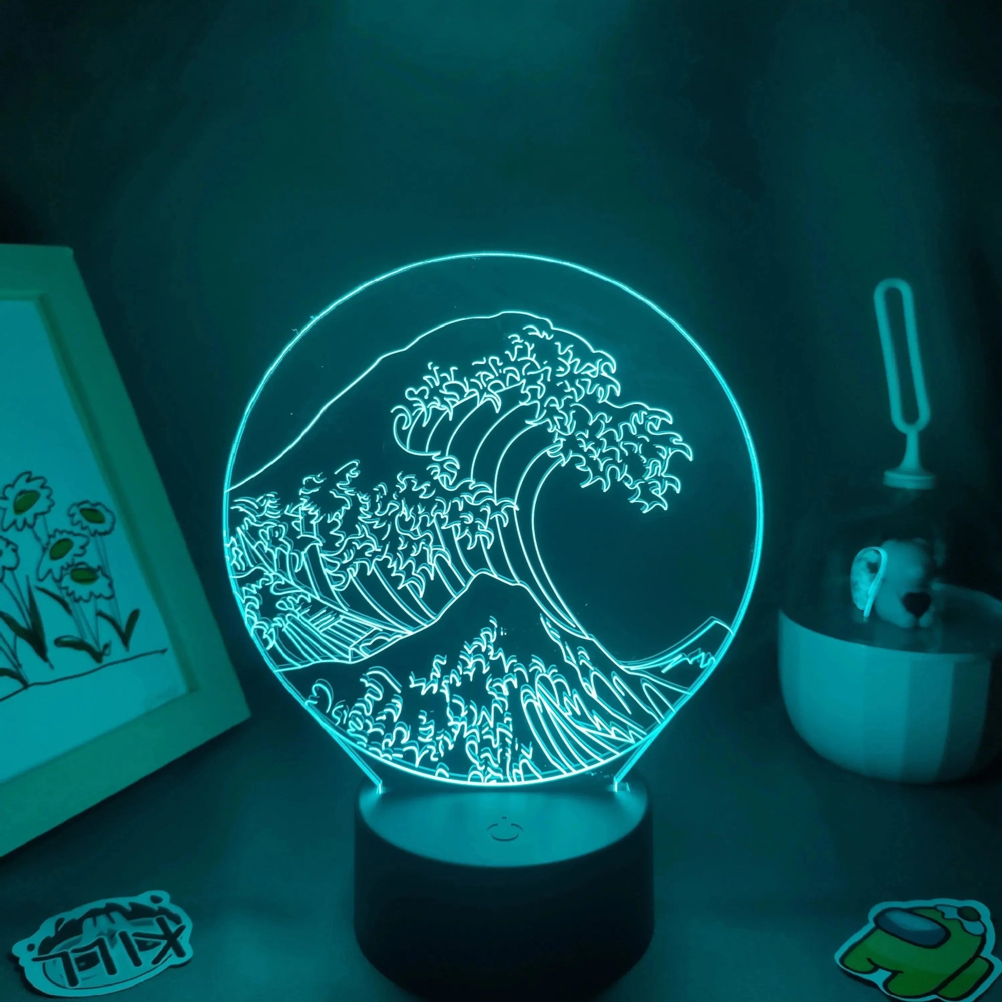 Lampe 3D Vague Japonaise - Déco Gaming
