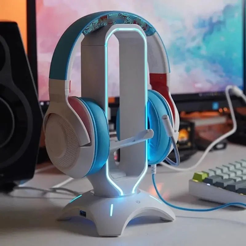 Support Casque Bungee RGB + USB - Déco Gaming