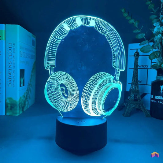 Lampe 3D Casque Gaming - Déco Gaming
