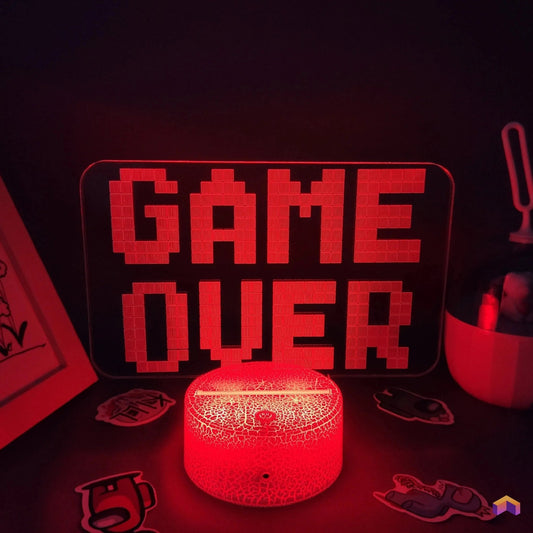 Lampe 3D Game Over - Déco Gaming