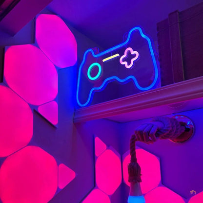 Panneau LED néon manette de jeux - Déco Gaming