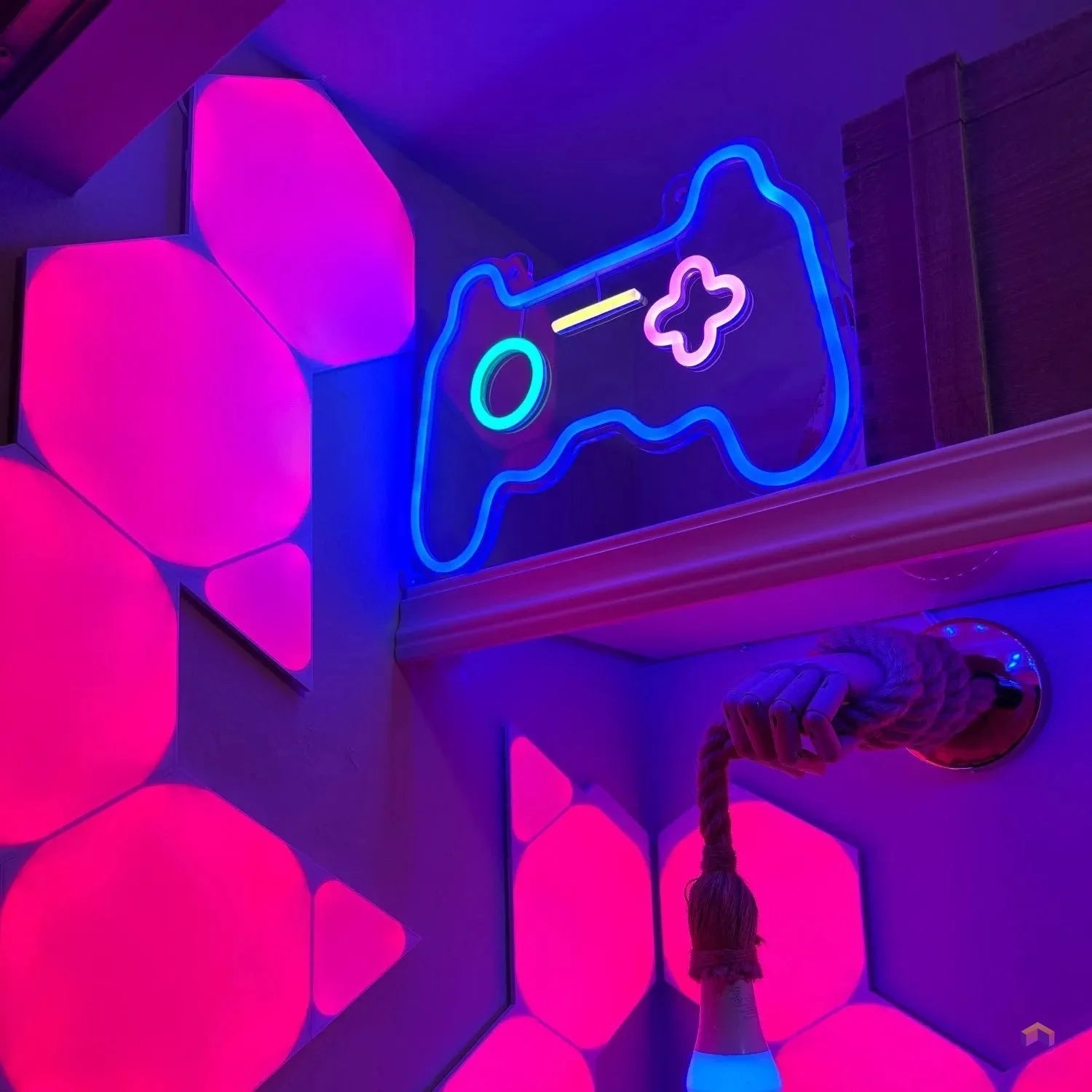 Panneau LED néon manette de jeux - Déco Gaming