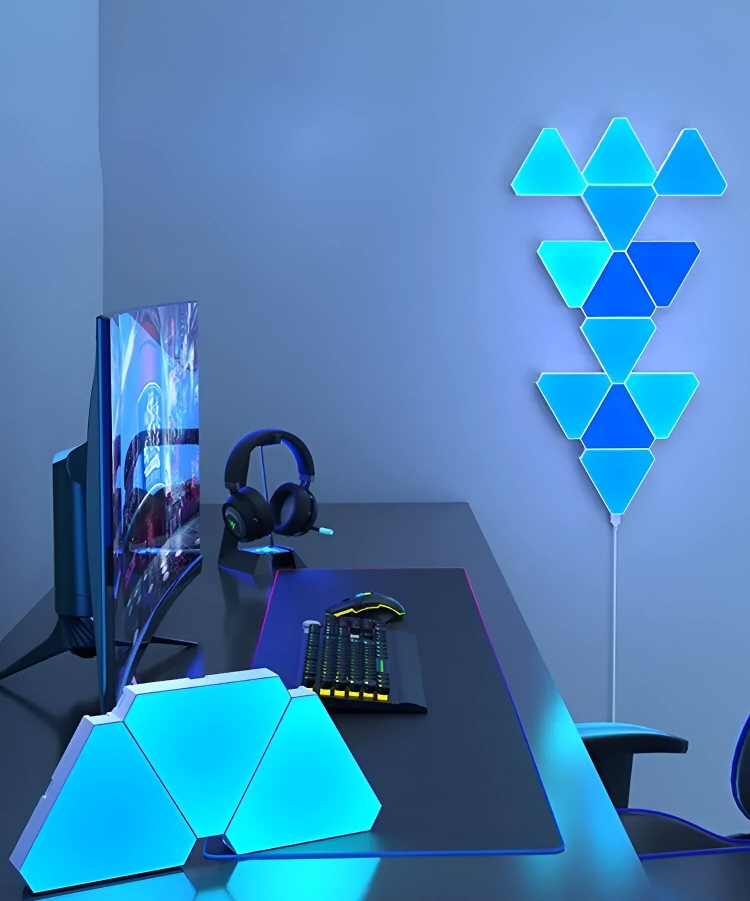 Panneau LED Mural, Applique Murale Interieur LED RGB Triangles  Télécommandée Deco Gaming Fonctionne avec Alexa/Google Assistant,App et  Contrôle Vocal Musique Sync pour Chambre,9 Panneaux Lumineux : :  Luminaires et Éclairage