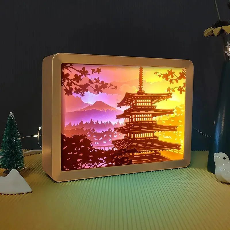 Tableau Lumineux Temple Japonais - Déco Gaming